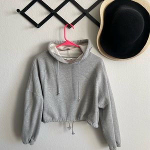 TOPSHOP Cropped Hoodie with cinch